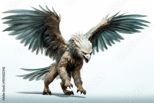 Flying griffin vulture animal bird.