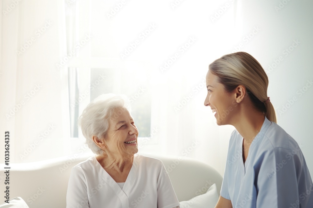 Patient smiling talking adult. Patient smiling talking adult.