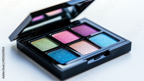 A colorful eyeshadow palette featuring six vibrant shades for makeup application.