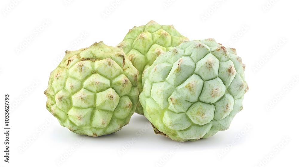Fototapeta premium custard apple on white background. 