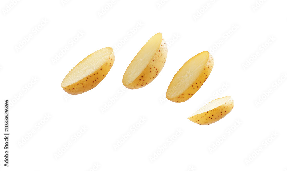 greeled potato slice on transparent background greeled potato slice on transparent background