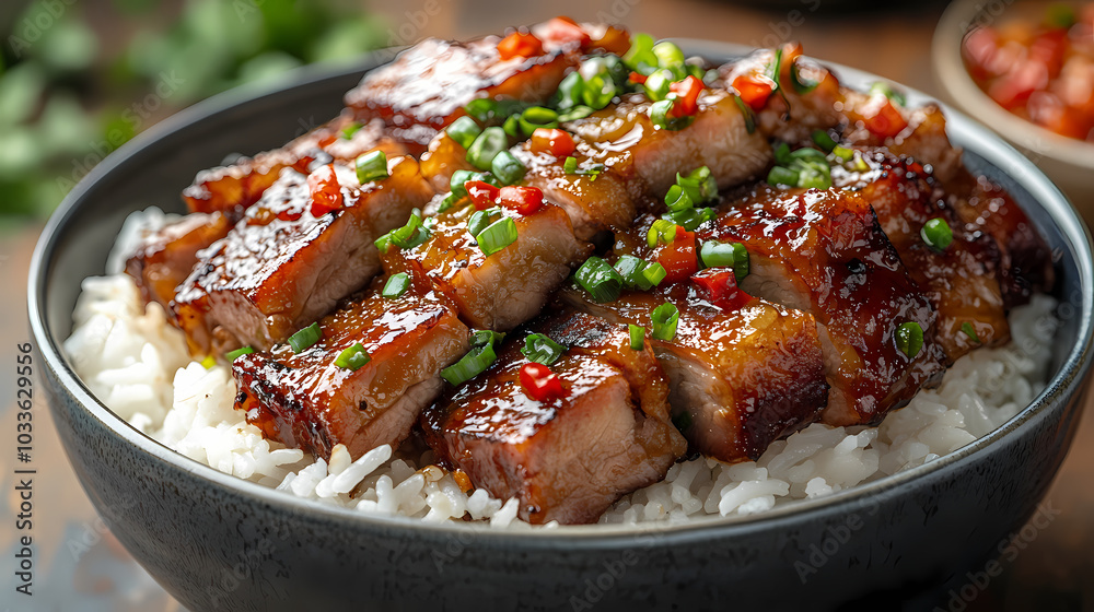 Pork leg rice,Steamed rice with braised pork leg, ready to eat Pork leg rice,Steamed rice with braised pork leg, ready to eat