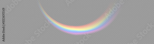 Rainbow. Rainbow and Raindrops icon on a transparent background. Large vector set. The crystals shine with rainbow light. Multi-colored light effect.