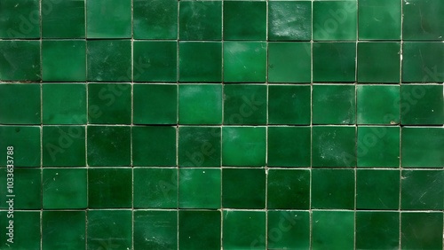 Rustic green square tile pattern for interior design and architecture photo