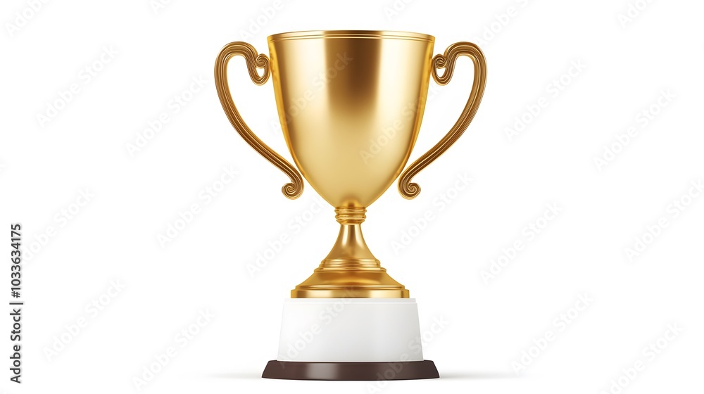 Fototapeta premium gold trophy cup on white. 
