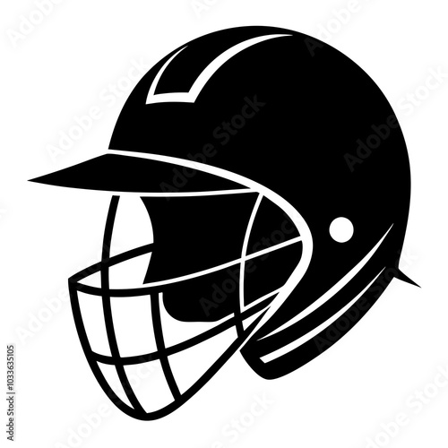 cricket Helmet Silhouette vector illustration