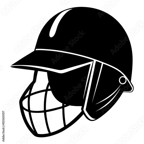 cricket Helmet Silhouette vector illustration