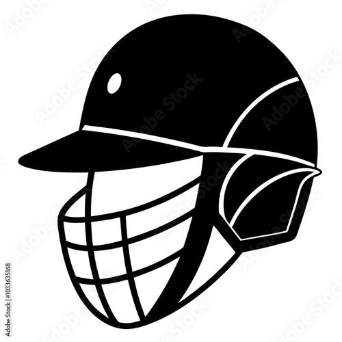 cricket Helmet Silhouette vector illustration