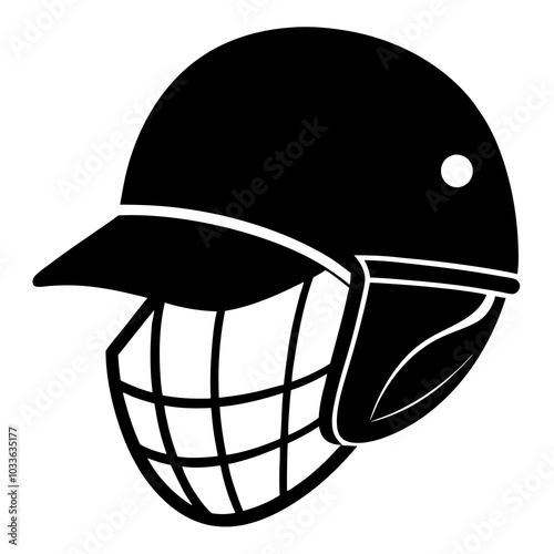 cricket Helmet Silhouette vector illustration