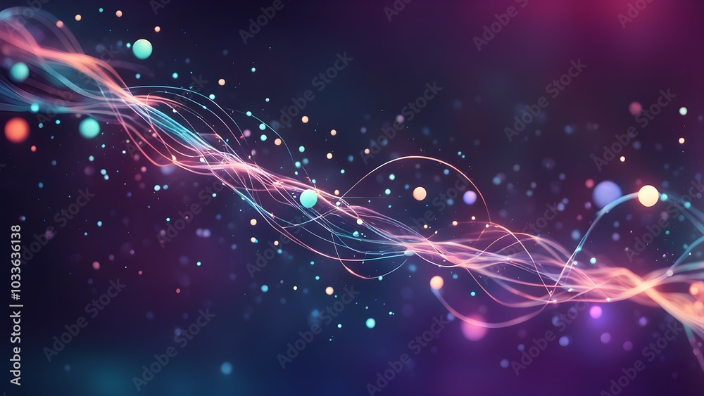 Obraz premium Abstract representation of flowing energy with vibrant colors and light effects.