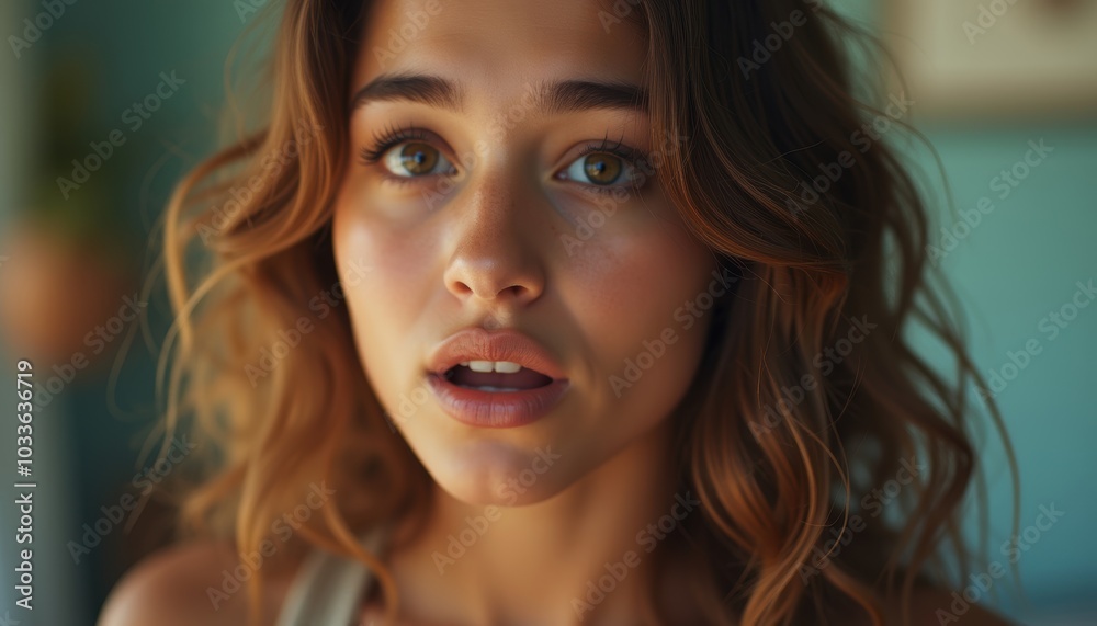 Beautiful girl's emotional face on a plain background. An amazing depiction of innocence and elegance. Beautiful girl's emotional face on a plain background. An amazing depiction of innocence and elegance.