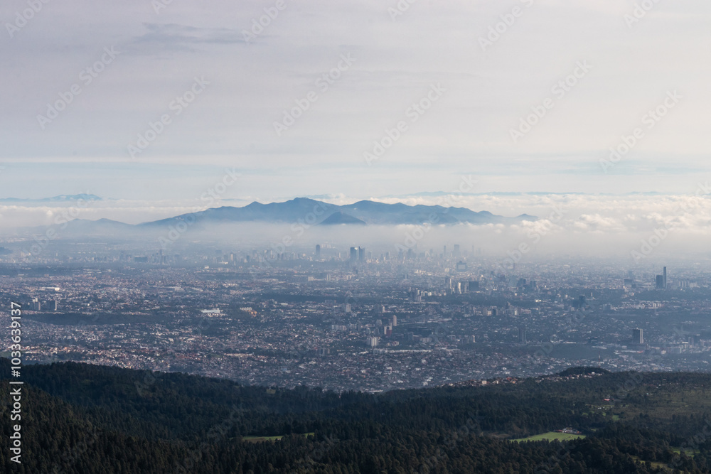 Panoramic view of Mexico City from Cumbres del Ajusco Panoramic view of Mexico City from Cumbres del Ajusco