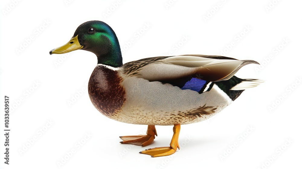 Mallard Duck Isolated on White Background Mallard Duck Isolated on White Background