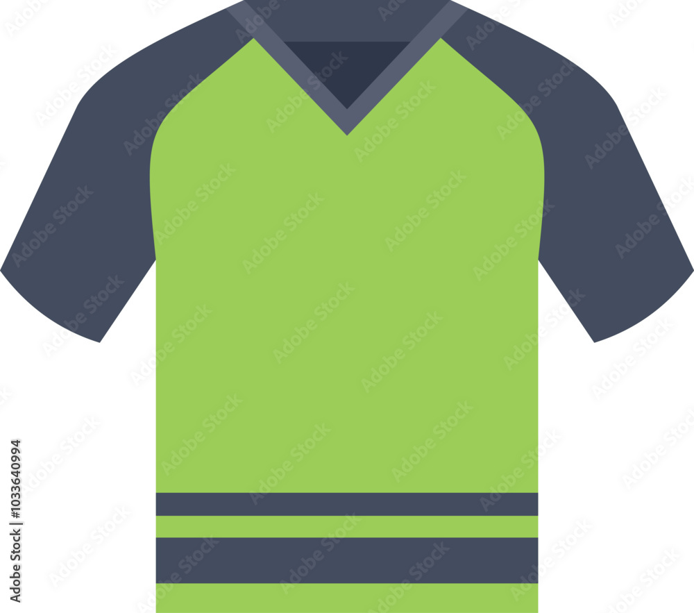 Green and grey short sleeved t shirt with v neck, perfect for showcasing your design Green and grey short sleeved t shirt with v neck, perfect for showcasing your design