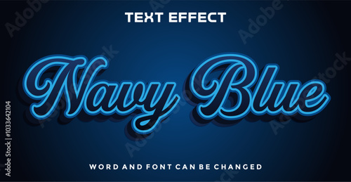 Navy blue editable text effect