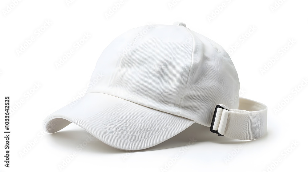Fototapeta premium white canvas fabric cap isolated on white background.