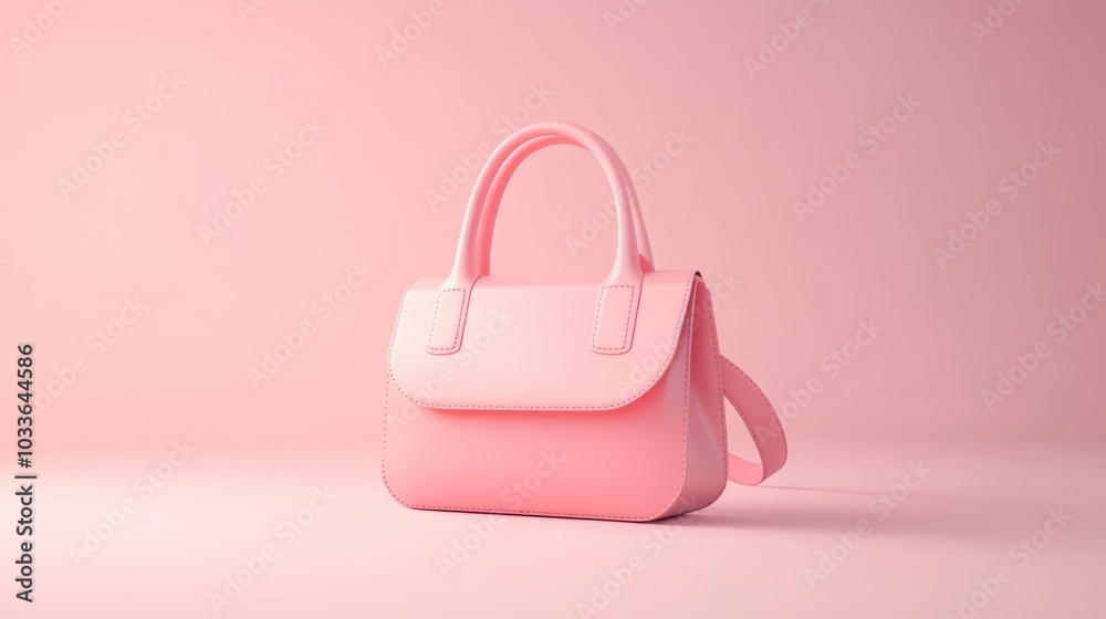 Pink Handbag on Pink Background Pink Handbag on Pink Background