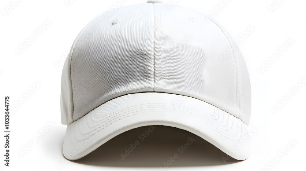 Fototapeta premium white canvas fabric cap isolated on white background. 