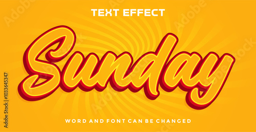 Sunday editable text effect	