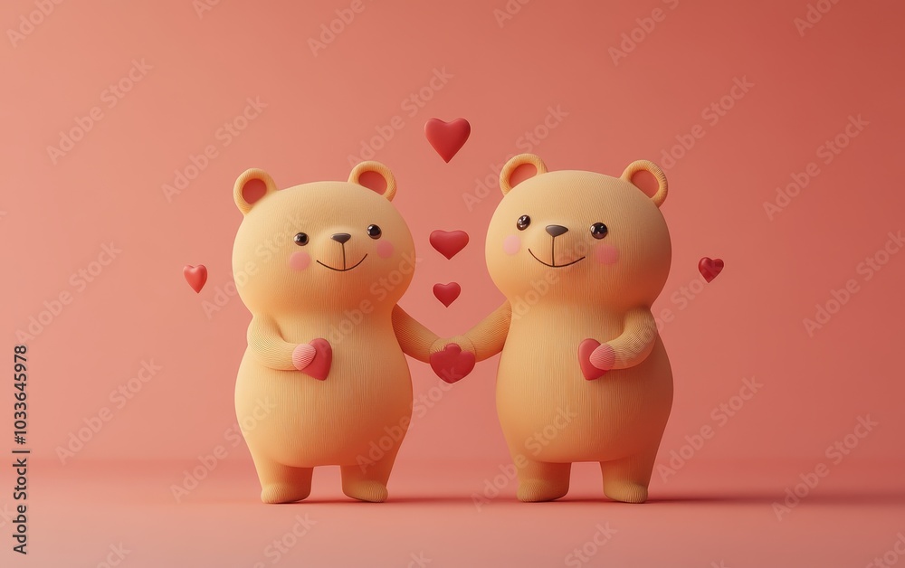 Cute Cartoon Bears in Love Cute Cartoon Bears in Love