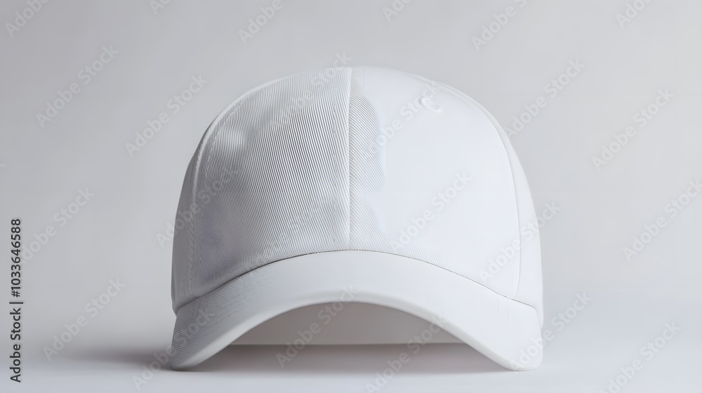 white canvas fabric cap isolated on white background. 
