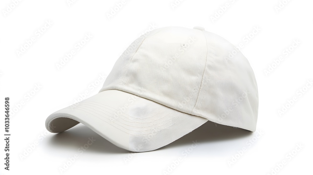 white canvas fabric cap isolated on white background. white canvas fabric cap isolated on white background.