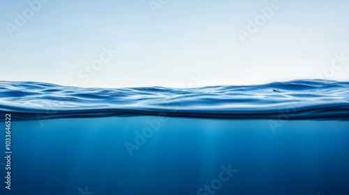 Majestic ocean wave crashing under a bright blue sky, captivating seascape