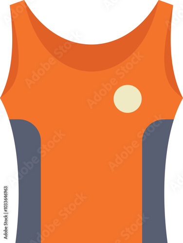 Orange sleeveless sports shirt with a reflective dot for running in the dark