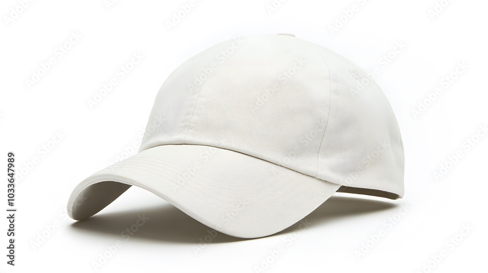 white canvas fabric cap isolated on white background. white canvas fabric cap isolated on white background.