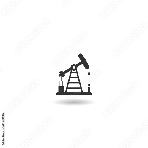 Oil pump symbol icon with shadow