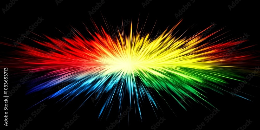 Abstract colorful burst on black Abstract colorful burst on black