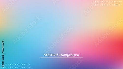 Smooth and blurry colorful gradient mesh background. Modern bright rainbow colors. Easy editable soft colored vector banner template. Premium quality