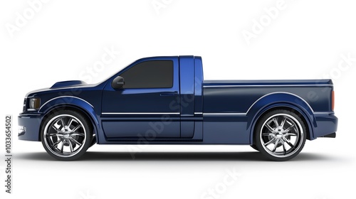 pickup truck car isolated on white. 