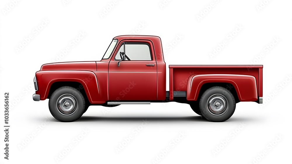 pickup truck car isolated on white. 
