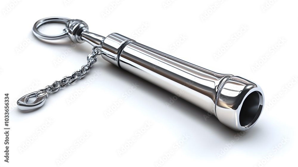 Metal whistle isolated on white. Metal whistle isolated on white.