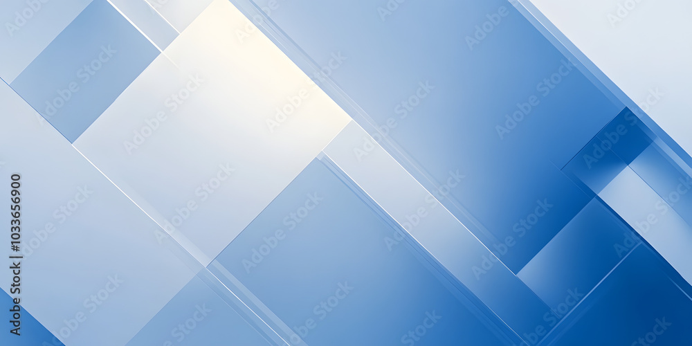 Blue and white abstract geometric presentation background with rectangle and square shapes Blue and white abstract geometric presentation background with rectangle and square shapes