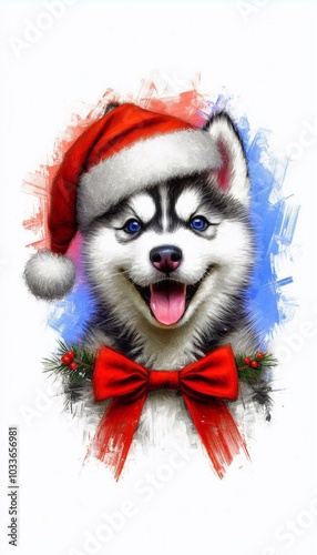 weihnachtlicher Husky 