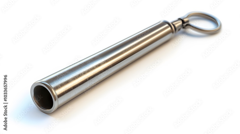 Metal whistle isolated on white. Metal whistle isolated on white.