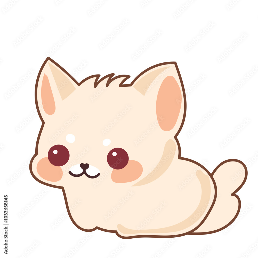 Beige Kawaii Cat Character Icon. Funny Cute Domestic Kitty Cartoon Doodle Element. Small Fluffy Home Mascot. Positive Childish Decoration Symbol. Beige Kawaii Cat Character Icon. Funny Cute Domestic Kitty Cartoon Doodle Element. Small Fluffy Home Mascot. Positive Childish Decoration Symbol.