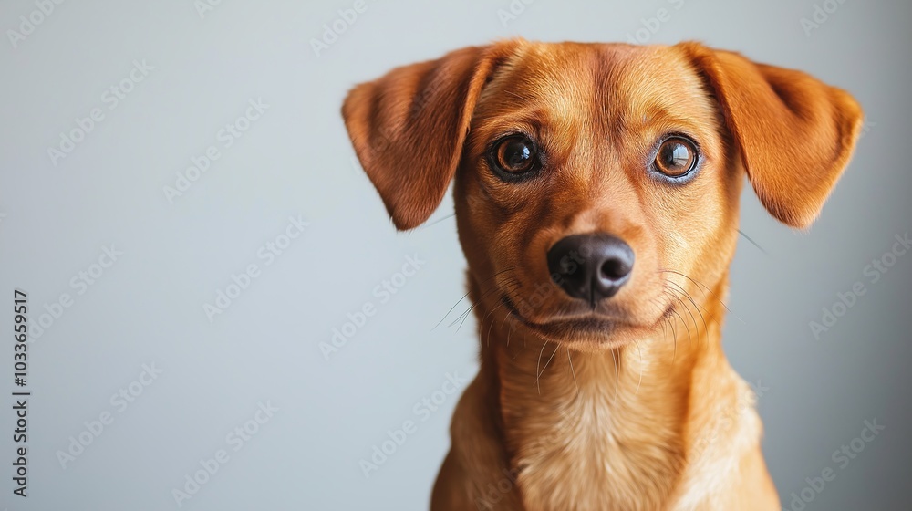 Playful dog sitting against white background, charming and full of personality. Expressive eyes and inviting fur texture for animal lovers Playful dog sitting against white background, charming and full of personality. Expressive eyes and inviting fur texture for animal lovers