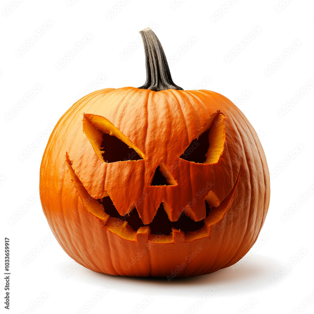Halloween pumpkin with a carved face, isolated on a white background. Halloween pumpkin with a carved face, isolated on a white background.