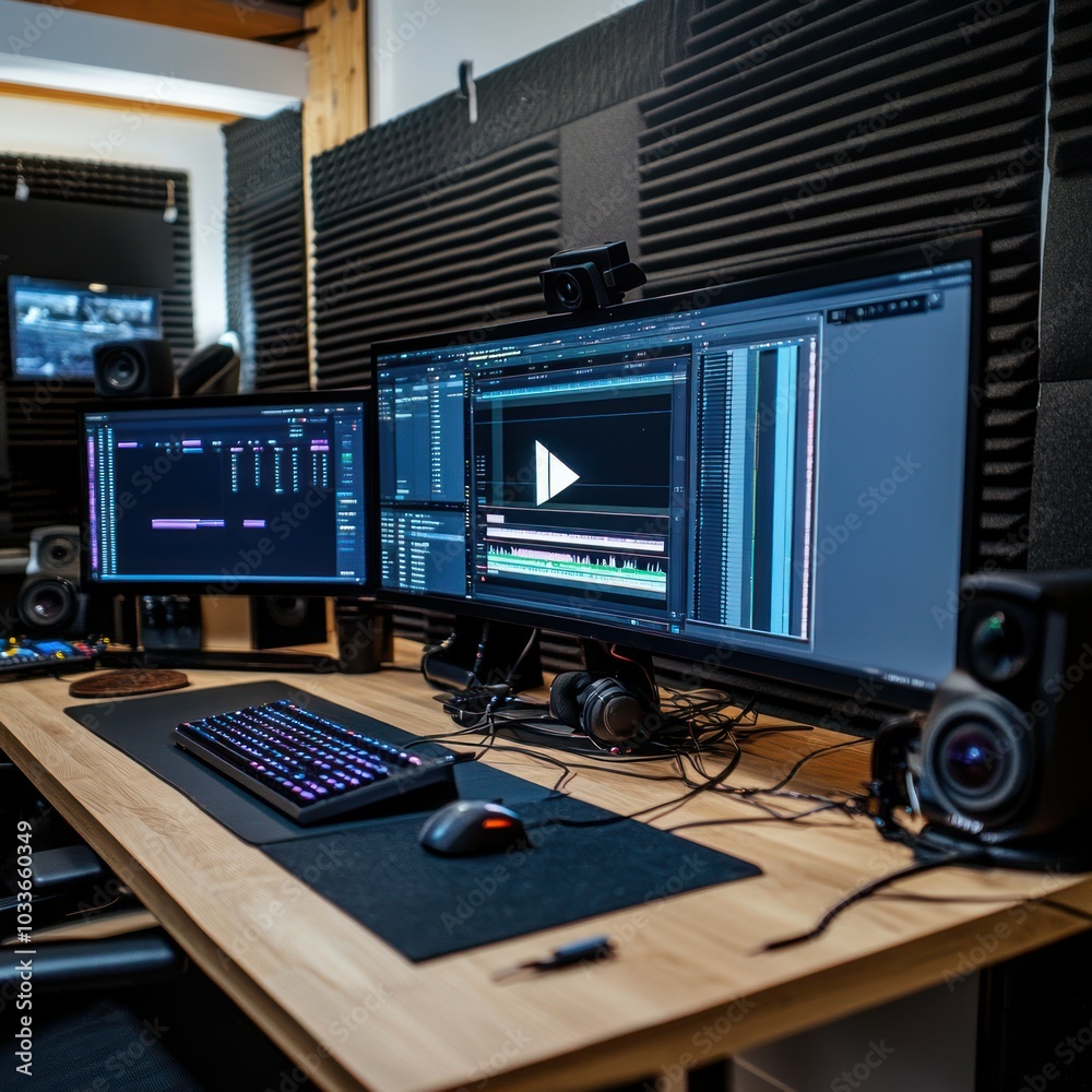 Video editing process in studio Video editing process in studio