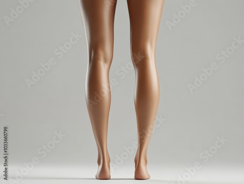 Woman's Legs After Liposuction, Back View, Smooth Skin, Contoured Calves, Legs