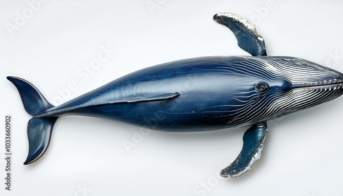 whale on White top view 