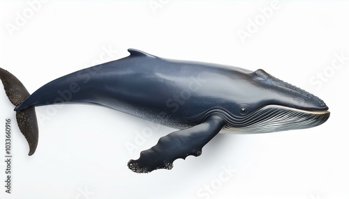 whale on White top view 