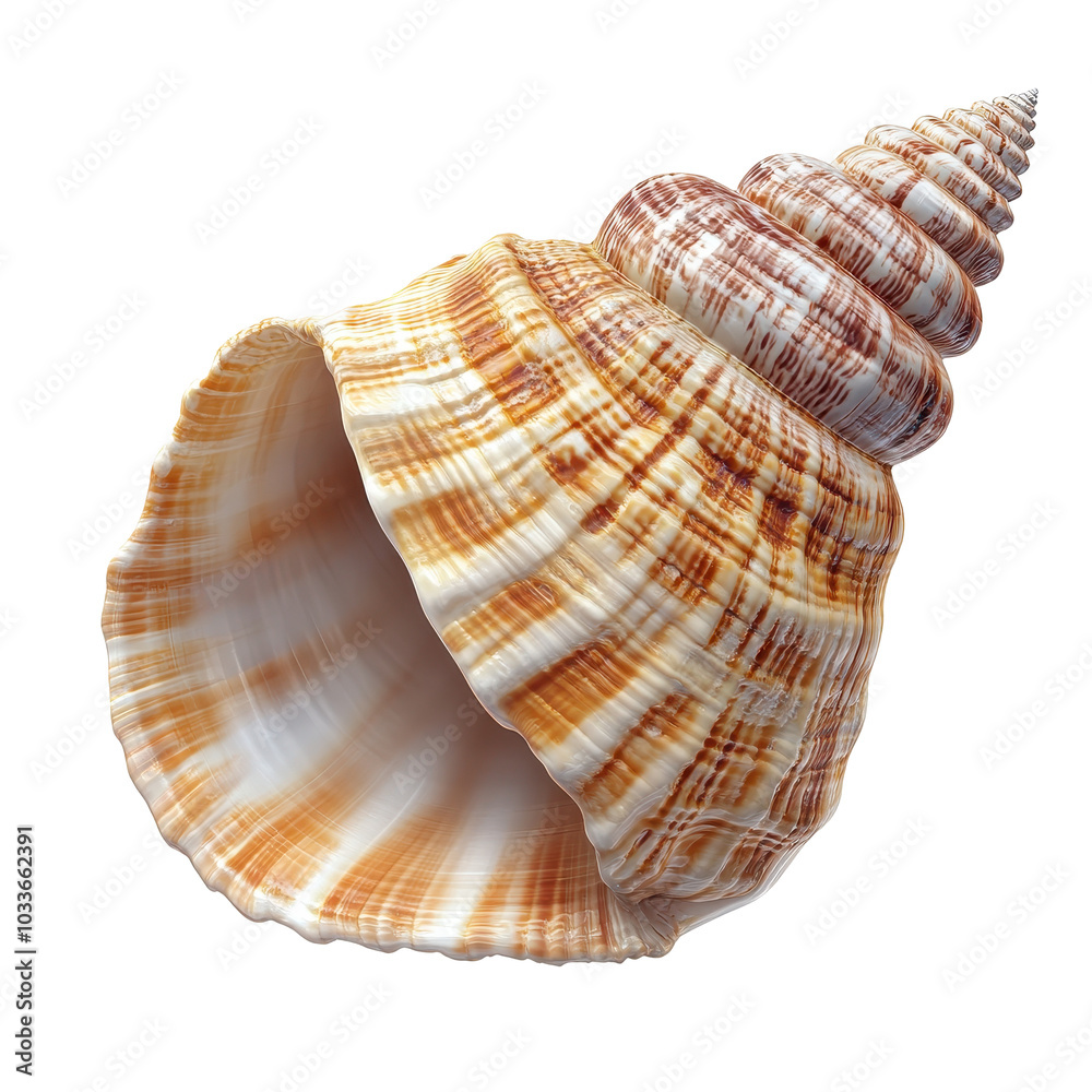 Fototapeta premium Seashell PNG isolated on transparent background, white background.
