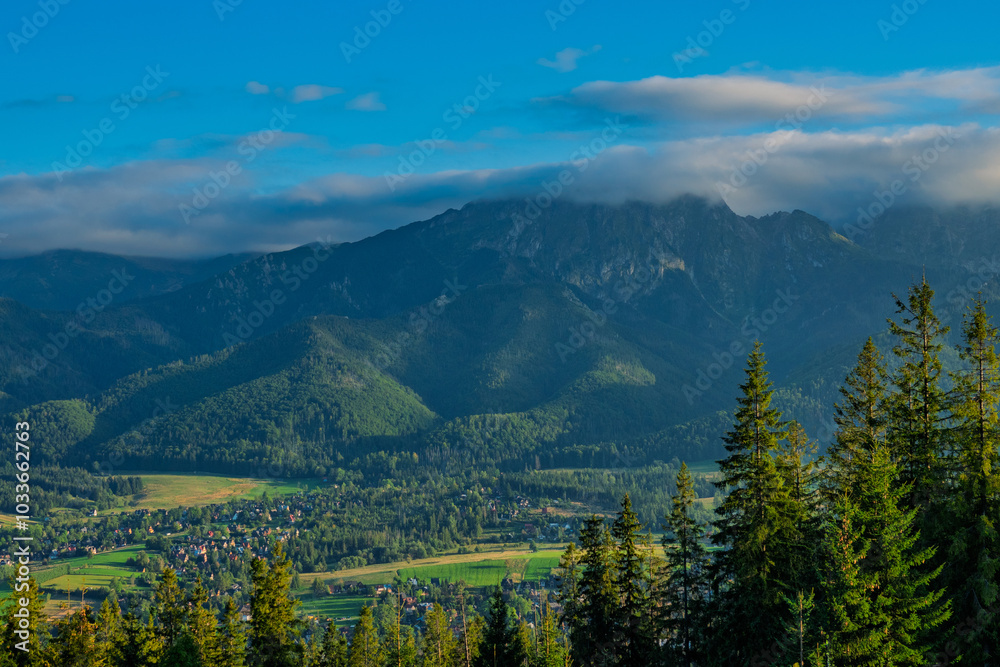 Obraz premium beautiful view of the resort town Zakopane. Tatra mountains Poland