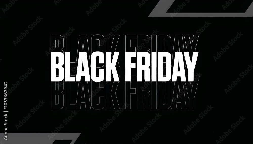Fototapeta premium Bold Black Friday Text on Dark Background for Marketing and Sale Promotions