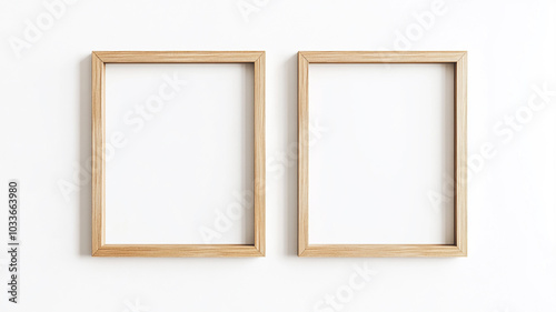 wooden frame mock up isolated on white background