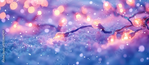 Enchanting winter scene with falling snowflakes glowing bokeh lights and a serene ethereal atmosphere Backdrop of a magical frost covered landscape